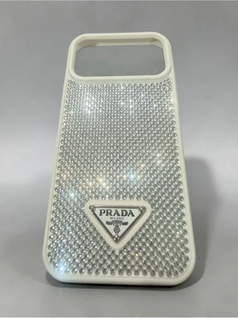 White Crystal-Embellished iPhone Case
